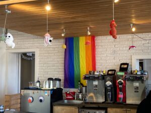 Photo of art on display